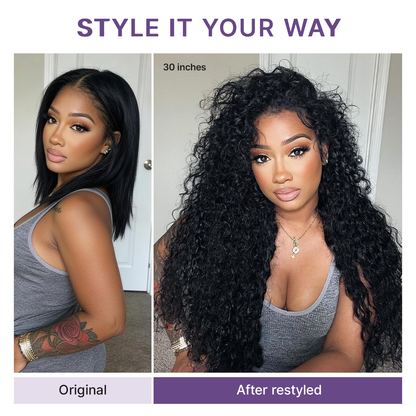 💝 Ready-to-Go Glueless Water Wave Drawstring Wig