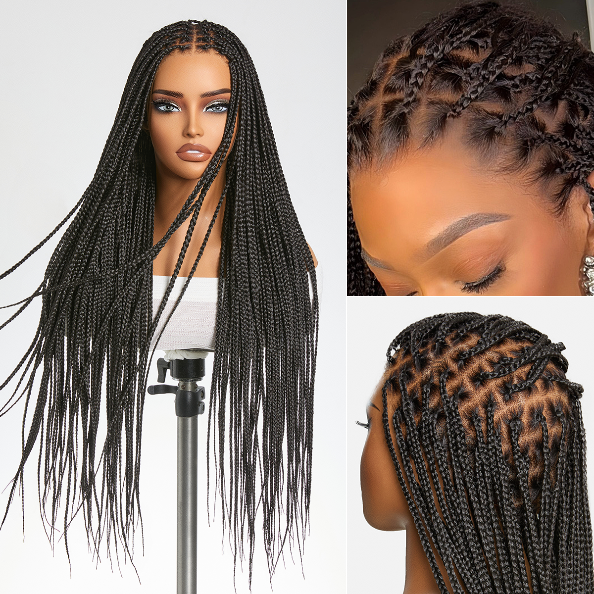🔥Real Scalp Knotless Braided Wig – Lightweight Fit