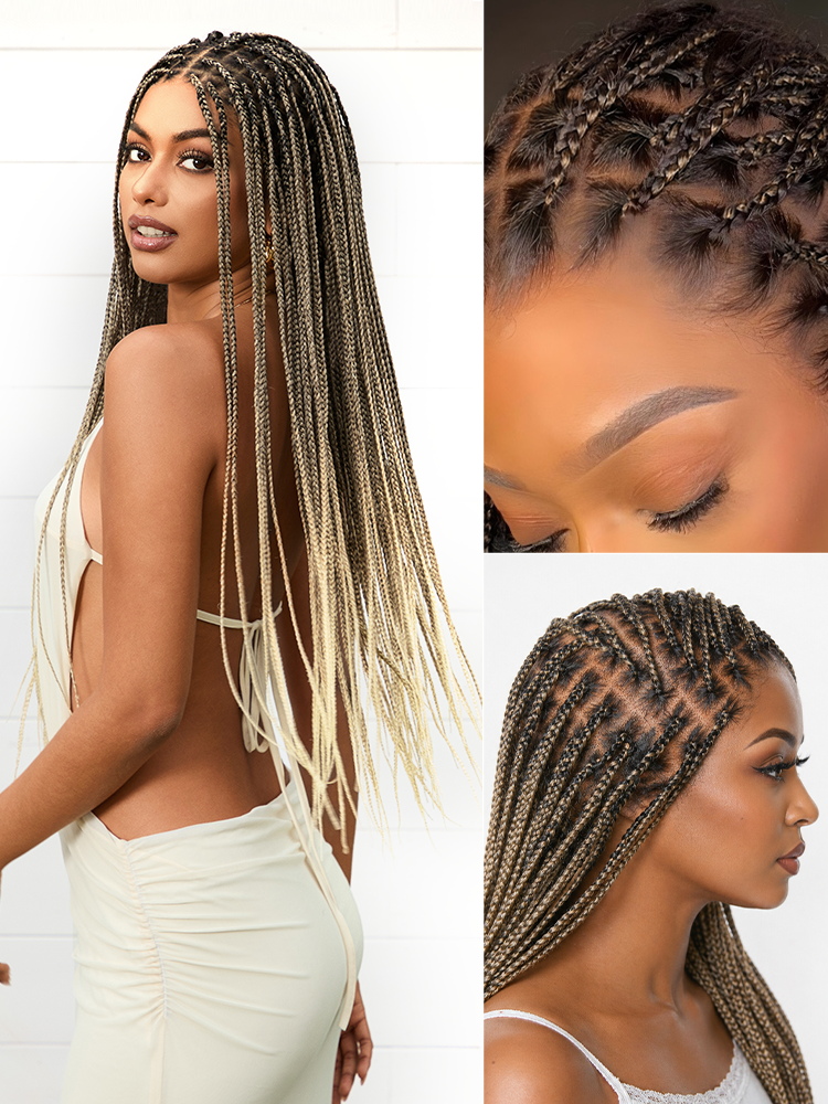 🔥Real Scalp Knotless Braided Wig – Lightweight Fit