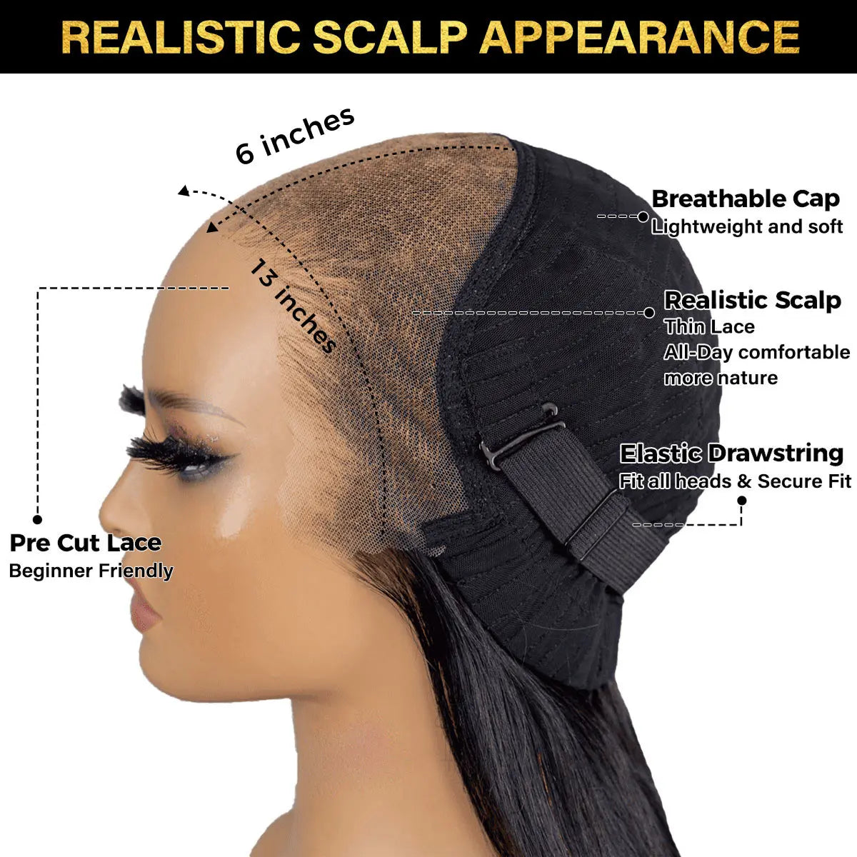 220% Density Curly Water Wave 13×6 Glueless Human Hair Wig